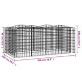 Arched Gabion Raised Bed 200x100x100 cm Galvanised Iron