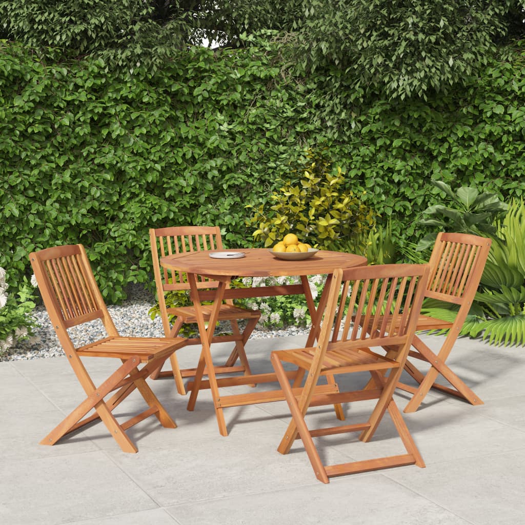 5 Piece Garden Dining Set Solid Wood Acacia