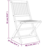 5 Piece Garden Dining Set Solid Wood Acacia