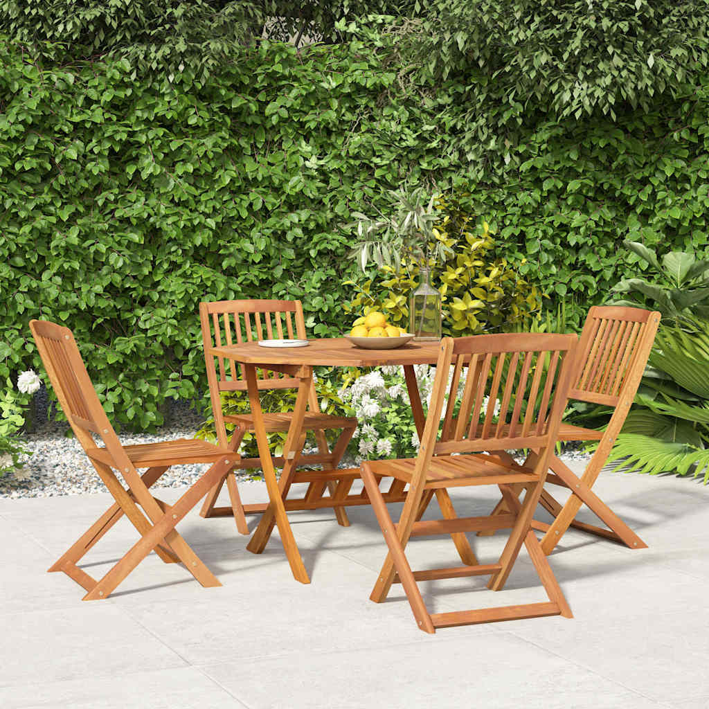 5 Piece Garden Dining Set Solid Wood Acacia