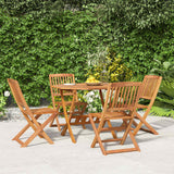 5 Piece Garden Dining Set Solid Wood Acacia