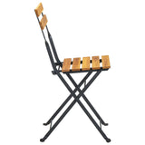 Folding Garden Chairs 6 pcs Steel and Solid Wood Acacia
