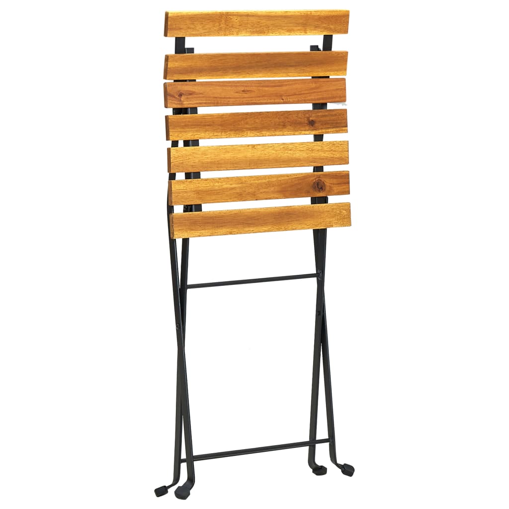 Folding Garden Chairs 6 pcs Steel and Solid Wood Acacia