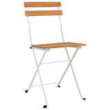 Folding Bistro Chairs 8 pcs Solid Wood Acacia and Steel