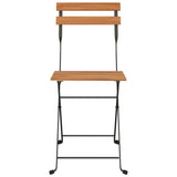 Folding Bistro Chairs 6 pcs Solid Wood Teak and Steel