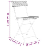 Folding Bistro Chairs 4 pcs Black Poly Rattan and Steel