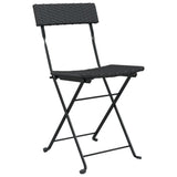 vidaXL Folding Bistro Chairs 6 pcs Black Poly Rattan and Steel