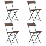 vidaXL Folding Bistro Chairs 4 pcs Brown Poly Rattan and Steel