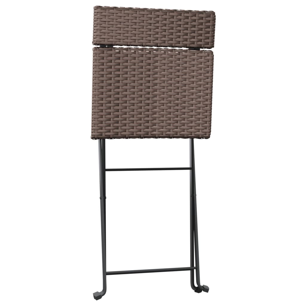 vidaXL Folding Bistro Chairs 6 pcs Brown Poly Rattan and Steel