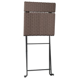 Folding Bistro Chairs 6 pcs Brown Poly Rattan and Steel