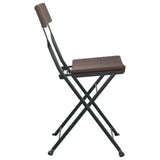 vidaXL Folding Bistro Chairs 6 pcs Brown Poly Rattan and Steel