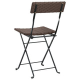 vidaXL Folding Bistro Chairs 6 pcs Brown Poly Rattan and Steel