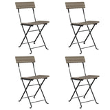 vidaXL Folding Bistro Chairs 4 pcs Grey Poly Rattan and Steel