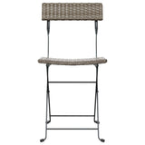 vidaXL Folding Bistro Chairs 4 pcs Grey Poly Rattan and Steel