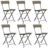 vidaXL Folding Bistro Chairs 6 pcs Grey Poly Rattan and Steel