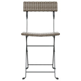 vidaXL Folding Bistro Chairs 6 pcs Grey Poly Rattan and Steel