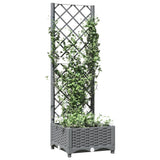Garden Planter with Trellis Light Grey 40x40x121.5 cm PP