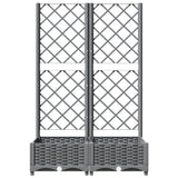 Garden Planter with Trellis Light Grey 80x40x121.5 cm PP