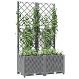 Garden Planter with Trellis Light Grey 80x40x136 cm PP