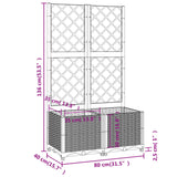 Garden Planter with Trellis Light Grey 80x40x136 cm PP