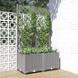 Garden Planter with Trellis Light Grey 80x40x136 cm PP