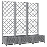 Garden Planter with Trellis Light Grey 120x40x121.5 cm PP