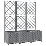 Garden Planter with Trellis Light Grey 120x40x136 cm PP