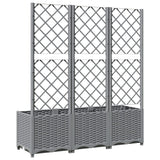 Garden Planter with Trellis Light Grey 120x40x136 cm PP