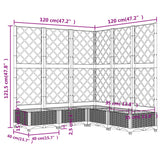 Garden Planter with Trellis Light Grey 120x120x121.5 cm PP