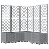 Garden Planter with Trellis Light Grey 120x120x136 cm PP