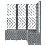 Garden Planter with Trellis Light Grey 120x120x136 cm PP