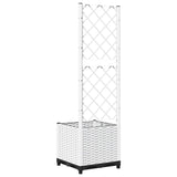 Garden Planter with Trellis White 40x40x136 cm PP
