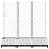 Garden Planter with Trellis White 120x40x121.5 cm PP