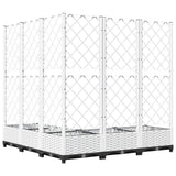 Garden Planter with Trellis White 120x120x121.5 cm PP