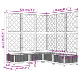 Garden Planter with Trellis White 120x120x121.5 cm PP