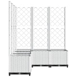 Garden Planter with Trellis White 120x120x136 cm PP