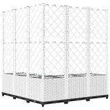 Garden Planter with Trellis White 120x120x136 cm PP