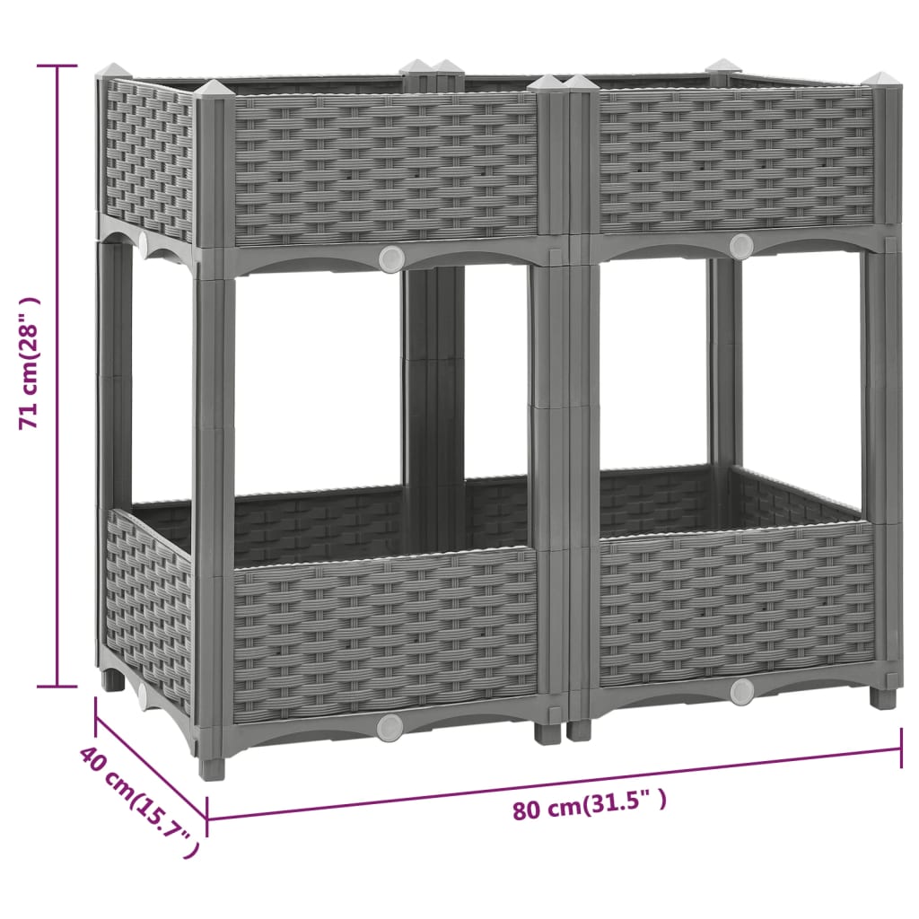 Raised Bed 80x40x71 cm Polypropylene