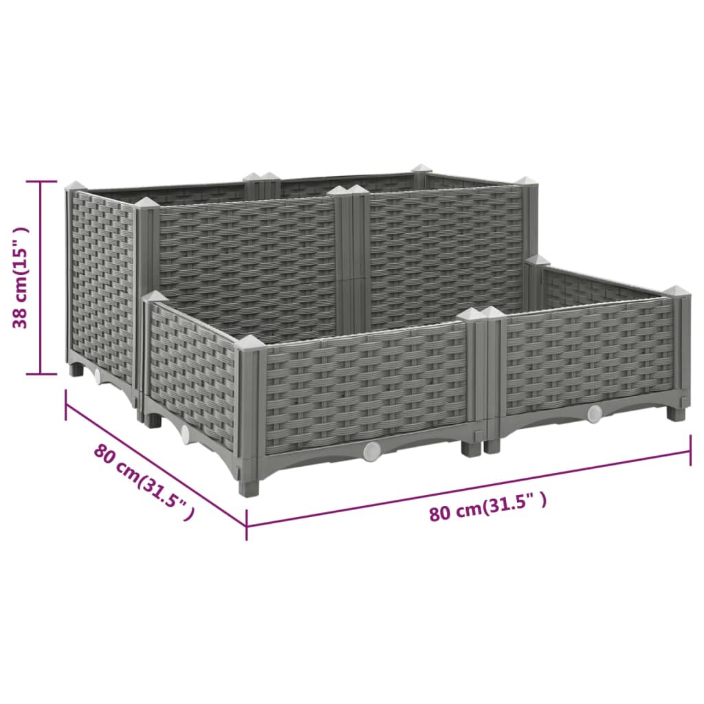 Raised Bed 80x80x38 cm Polypropylene