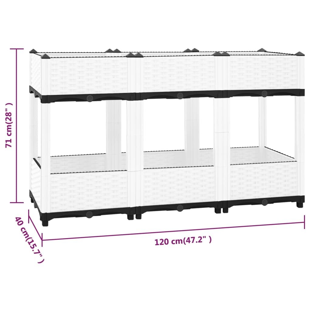 Raised Bed 120x40x71 cm Polypropylene
