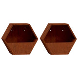 Wall Planters 2 pcs Rusty Corten Steel 30x10x25 cm