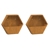 Wall Planters 2 pcs Rusty Corten Steel 46x10x40 cm