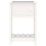 Planter with Shelf White 54x34.5x81 cm Solid Wood Pine