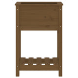 Planter with Shelf Honey Brown 54x34.5x81 cm Solid Wood Pine