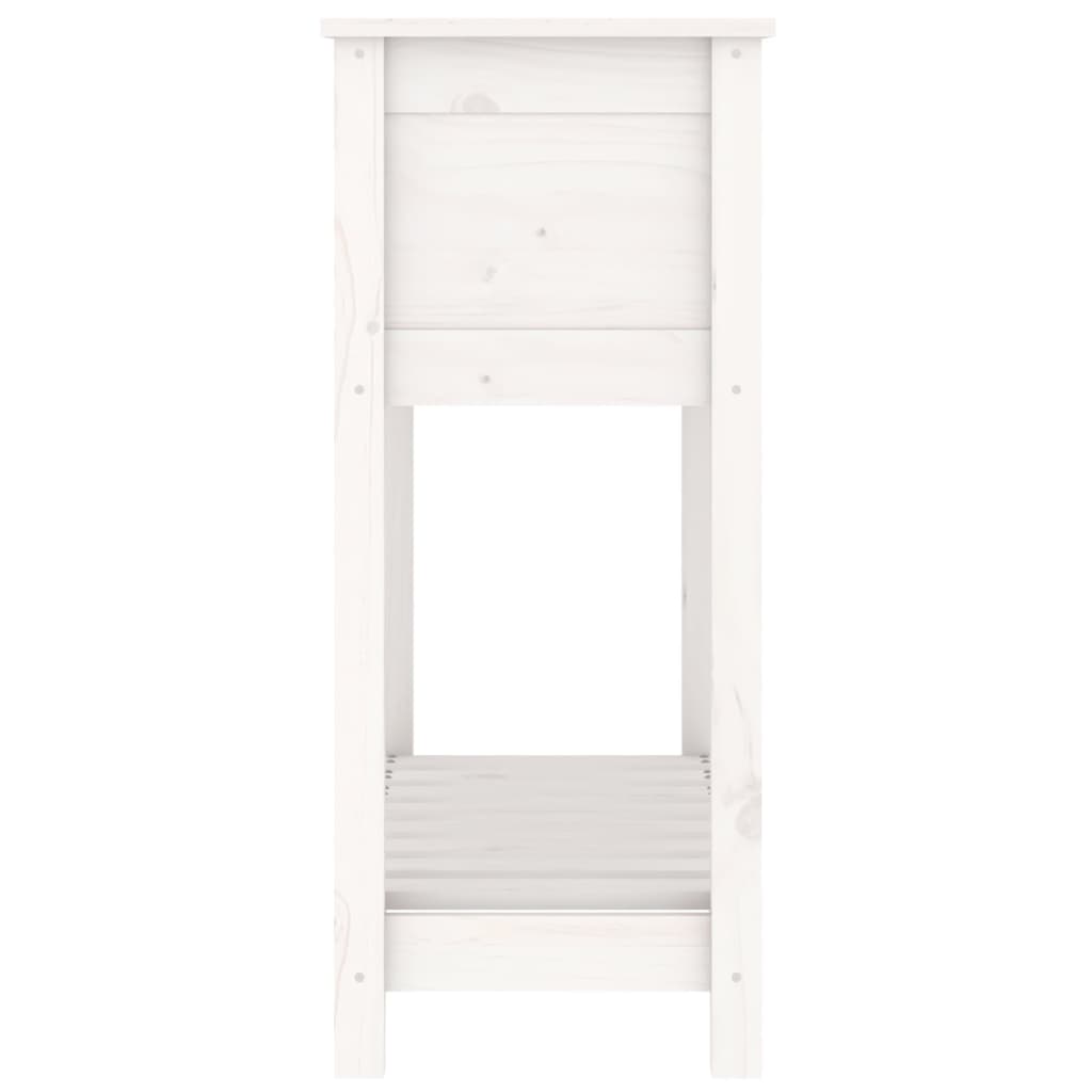 Planter with Shelf White 82.5x34.5x81 cm Solid Wood Pine