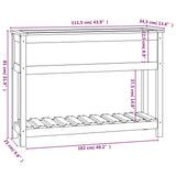 Planter with Shelf Black 111.5x34.5x81 cm Solid Wood Pine