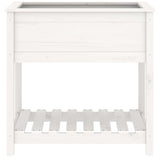 Planter with Shelf White 82.5x54x81 cm Solid Wood Pine