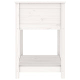 Planter with Shelf White 82.5x54x81 cm Solid Wood Pine