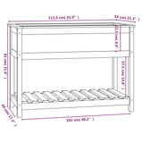 Planter with Shelf White 111.5x54x81 cm Solid Wood Pine