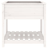 Planter with Shelf White 82.5x82.5x81 cm Solid Wood Pine